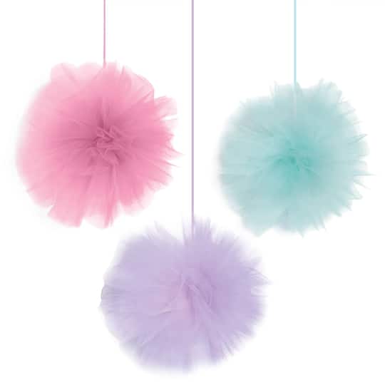 Pastel Marble Tulle Fluffies, 3ct.